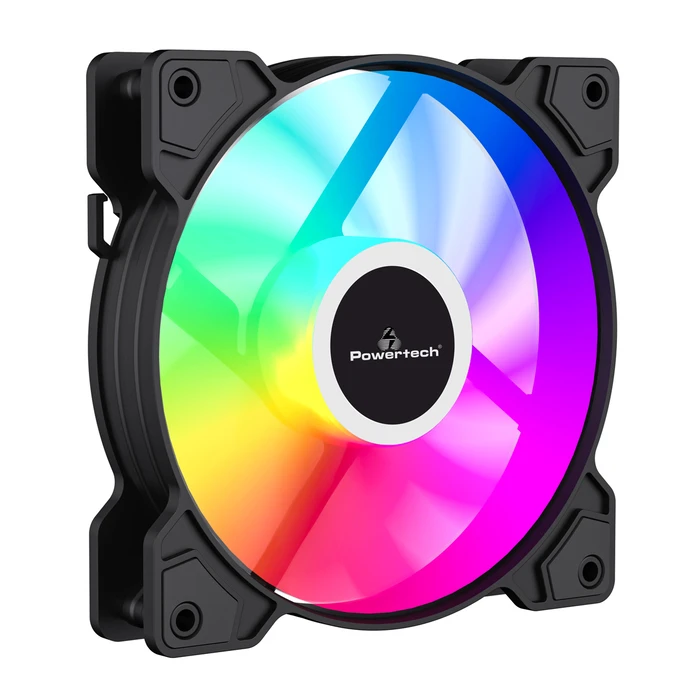 Case Fan 12cm Powertech Pt-1170 Για Pc, LED FRGB, 1200Rpm