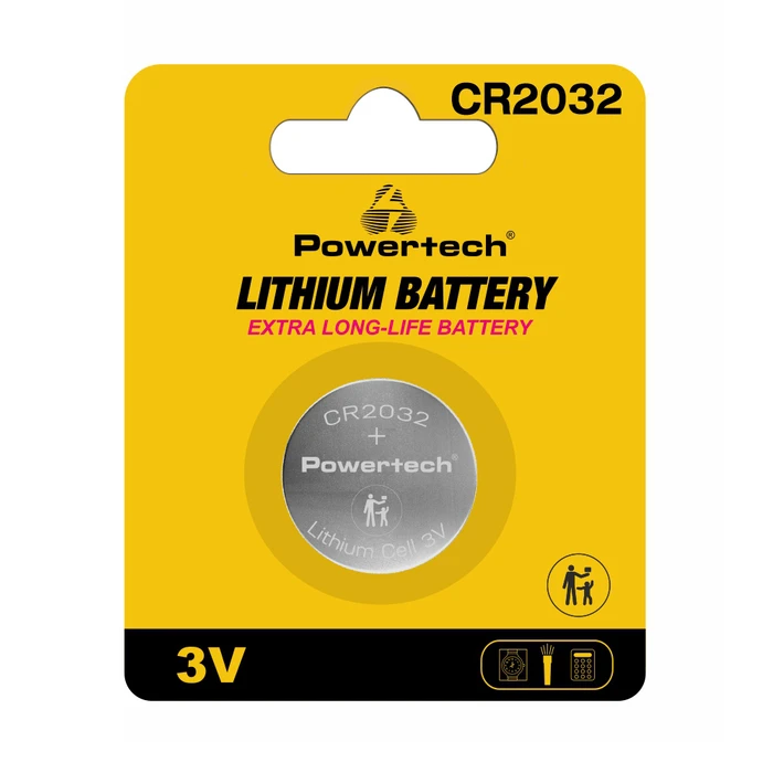 Μπαταρία Λιθίου Ρολογιών Powertech PT-1208 Cr2032 3V 1τμχ
