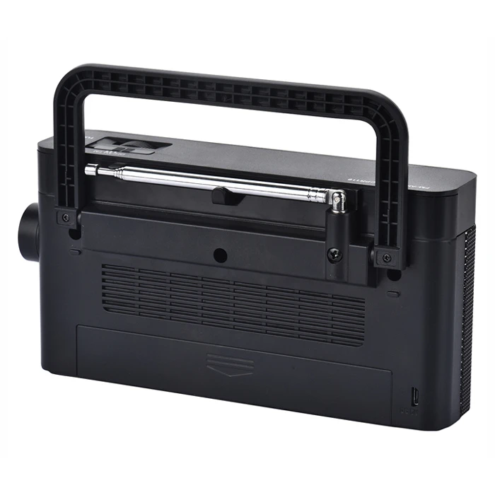 Φορητό Ραδιόφωνο Powertech PT-1244 με πτυσσόμενη κεραία, Μαύρο