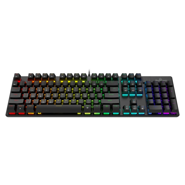 Gaming Μηχανικό Πληκτρολόγιο Powertech Pt-1254, Ενσύρματο, RGB, Μαύρο
