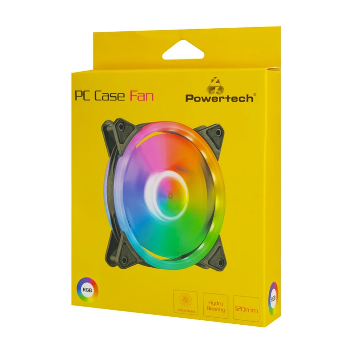 Case Fan 12cm Powertech Pt-1284 Για Pc, LED RGB, 1200Rpm
