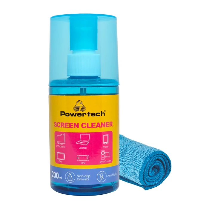 Σπρέι Καθαρισμού Οθόνης Powertech PT-1312 με πανί μικροϊνών, 200ml