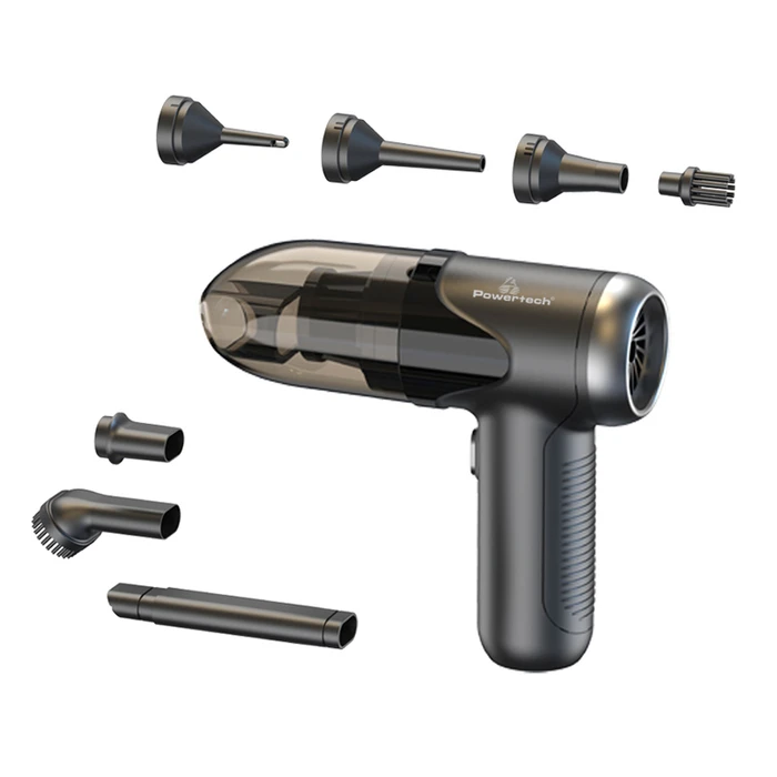 Σκουπάκι Χειρός Powertech 2 σε 1 & air duster PT-1315, 60W, 4000mAh, Μαύρο