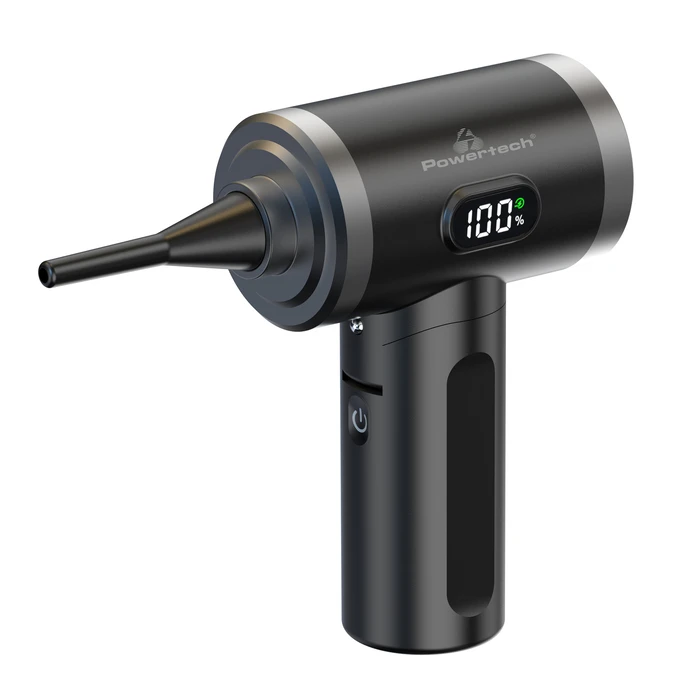 Ηλεκτρικό Air Duster Powertech PT-1316 με LED φακό, 50W, 3600mAh, Μαύρο