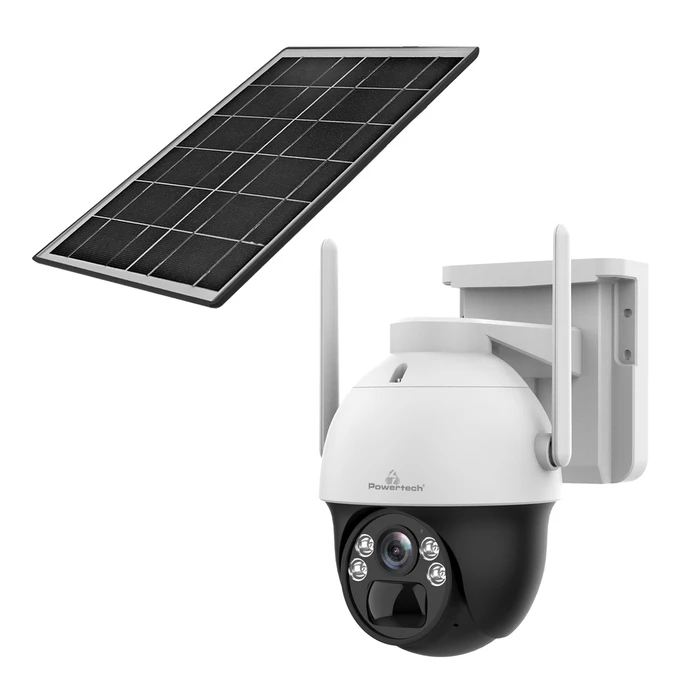 Κάμερα Παρακολούθησης Powertech Smart Ηλιακή PT-1341, 4MP, WiFi, PTZ, SD, IP66