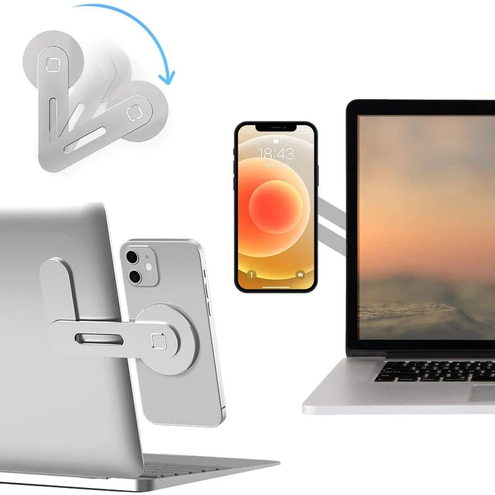 Βάση για Smartphone Powertech PT-1352, μαγνητική, ασημί