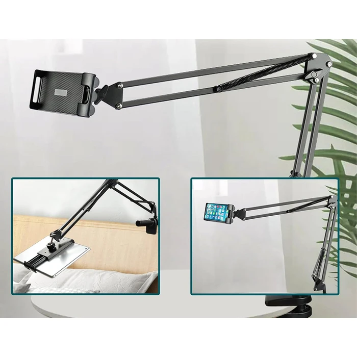 Βάση Γραφείου Powertech για Smartphone/Tablet PT-1353 έως 11", Μαύρη