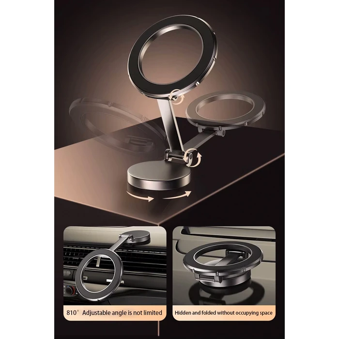 Βάση Smartphone Αυτοκινήτου Powertech PT-1356 για ταμπλό, μαγνητική, Μαύρη