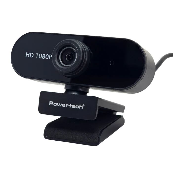 Webcam Powertech PT-1382, 2MP, 1080p FHD, ρυθμιζόμενη εστίαση, 1.5m, Μαύρη