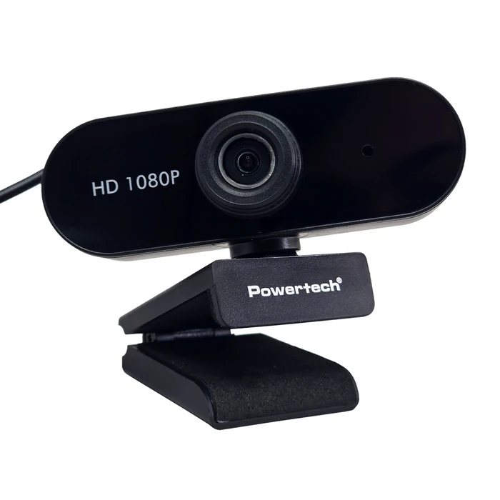 Webcam Powertech PT-1382, 2MP, 1080p FHD, ρυθμιζόμενη εστίαση, 1.5m, Μαύρη