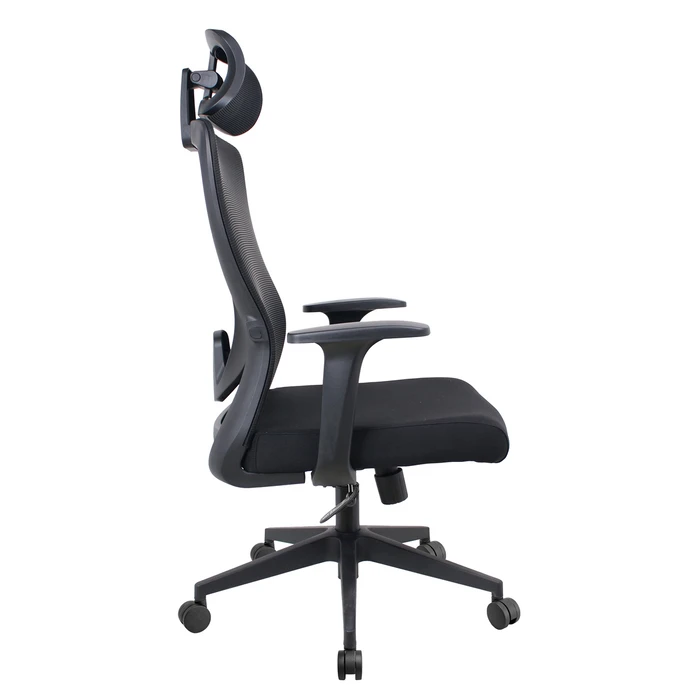 Καρέκλα Γραφείου Powertech PT-1390 με μπράτσα και ανάκλιση, ρυθμιζόμενο ύψος, Μαύρη