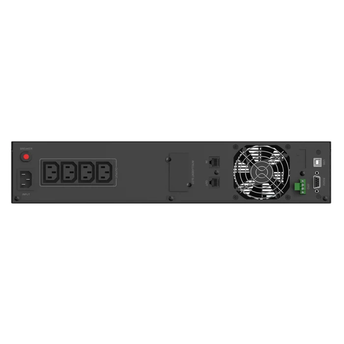UPS Powertech Line Interactive Pt-1408 για Rack 2U, με Οθόνη, 2200Va/1540W, 4X Ac Output