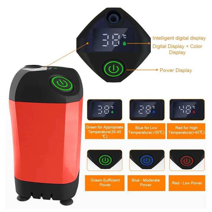 Φορητή Αντλία/Ντουζιέρα Powertech για Camping Pt-1429, Επαναφορτιζόμενη, Κόκκινη