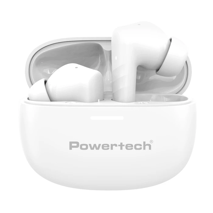 Bluetooth Handsfree Powertech Pt-1432, True Wireless, 35/300mAh, Λευκά