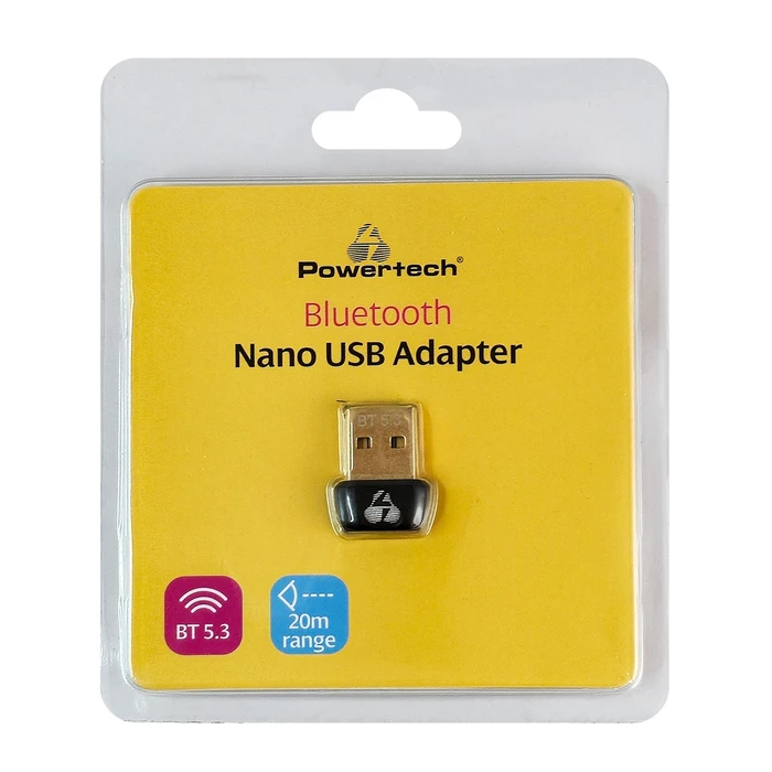 Bluetooth Adapter Powertech USB 5.3 Pt-1451 με Εμβέλεια Έως 20M