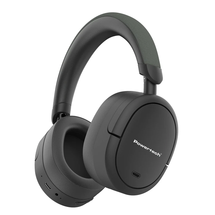 Headphones Powertech Pt-1462, Ενσύρματα & Ασύρματα, Anc & Enc, 40Mm, 300mAh, Μαύρα