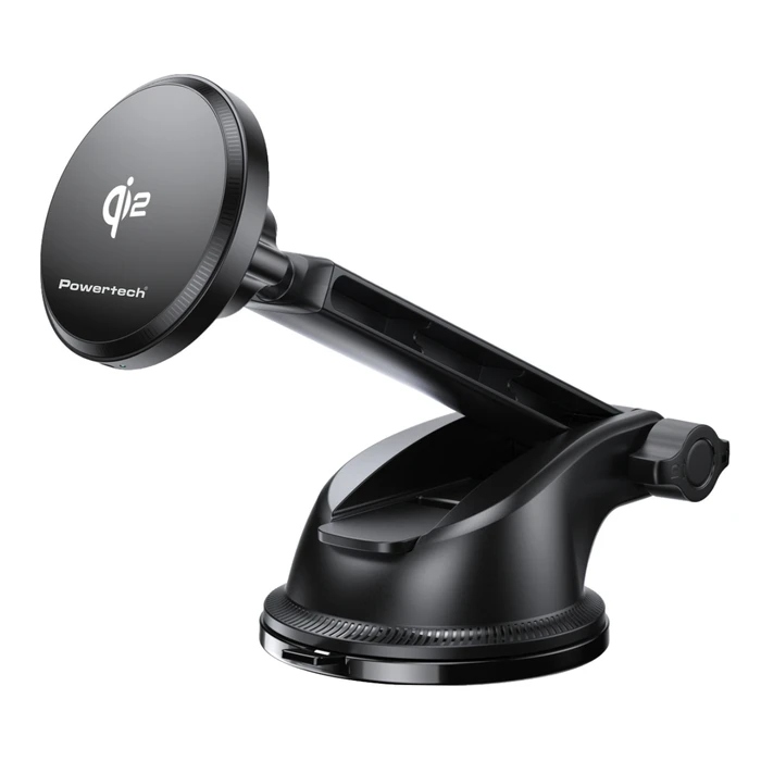 Βάση Smartphone Αυτοκινήτου Powertech Ασύρματος Φορτιστής Pt-1492, Qi2, 15W, Μαύρος