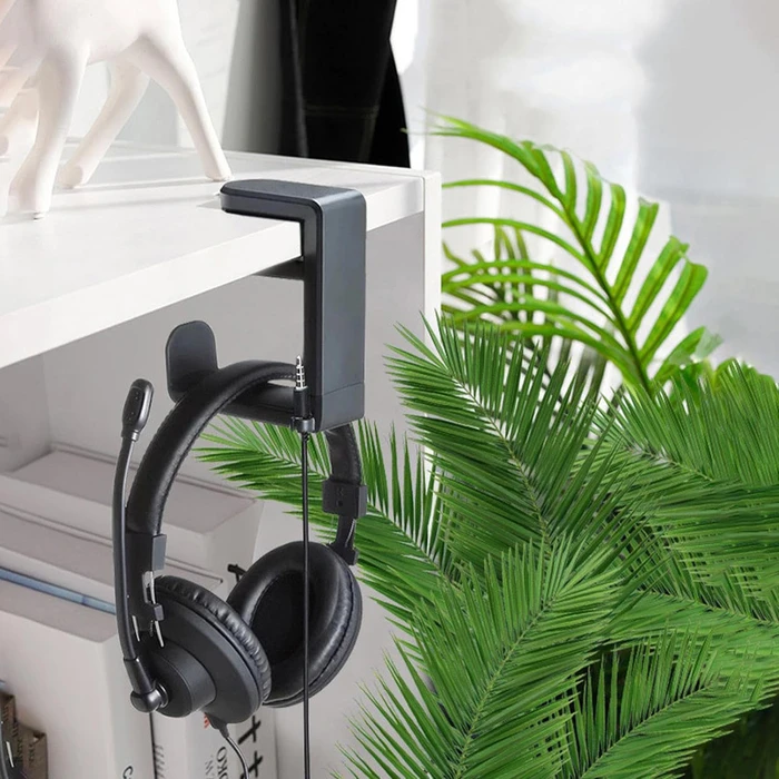 Βάση Ακουστικών Powertech Γραφείου Pt-1495, Περιστρεφόμενη, Μαύρη