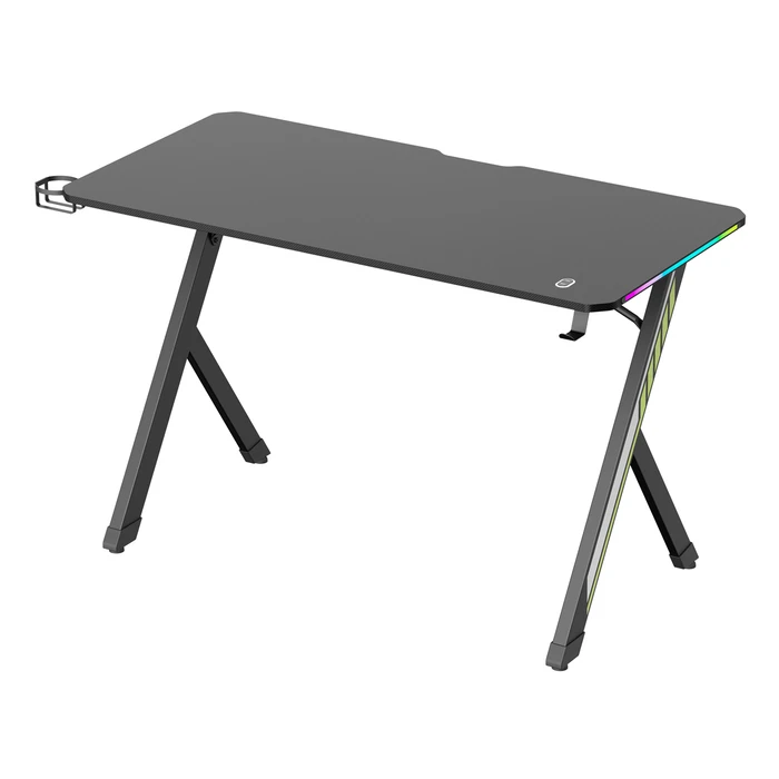 Gaming Γραφείο Powertech Pt-1498 με Rgb Φωτισμό, 120X60X75Cm, Μαύρο