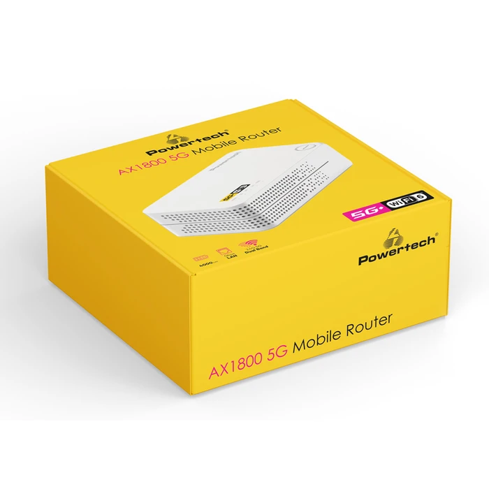 Router Powertech 5G Mobile Pt-1511, Wifi 6, Ax1800 Dual Band, 4000mAh