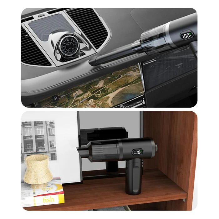 Powertech 2 1 Σκουπάκι Χειρός & Air Duster Pt-1576 50w 3600mah Μαύρο Powertech