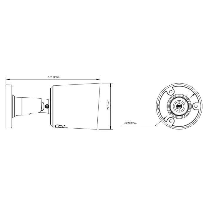 POWERTECH Hybrid CCTV Camera PT-1583 with Microphone & Full Color Function, 5MP, 2.8mm, IP67