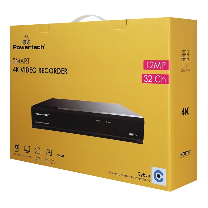 POWERTECH NVR PT-1600, 12MP, H.264+/H.265+, 32 Channels