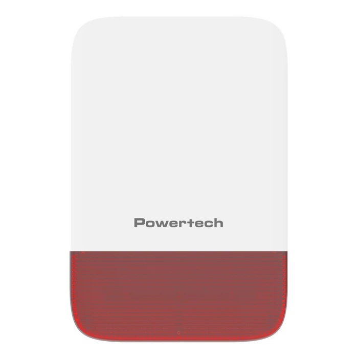 Powertech RF Σειρήνα Συναγερμού Μπαταρίας Εξωτερικού Χώρου 120dB με Κόκκινο Φως 18x27εκ. PT-1608