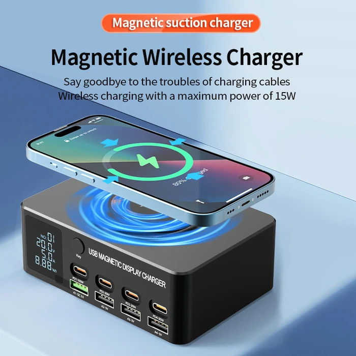 Powertech Βάση Φόρτισης με 4 Θύρες USB-A και 4 Θύρες USB-C 140W Power Delivery / Quick Charge 4.0 σε Μαύρο χρώμα (PT-1625)