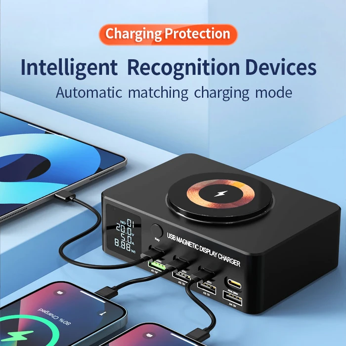 Powertech Βάση Φόρτισης με 4 Θύρες USB-A και 4 Θύρες USB-C 140W Power Delivery / Quick Charge 4.0 σε Μαύρο χρώμα (PT-1625)