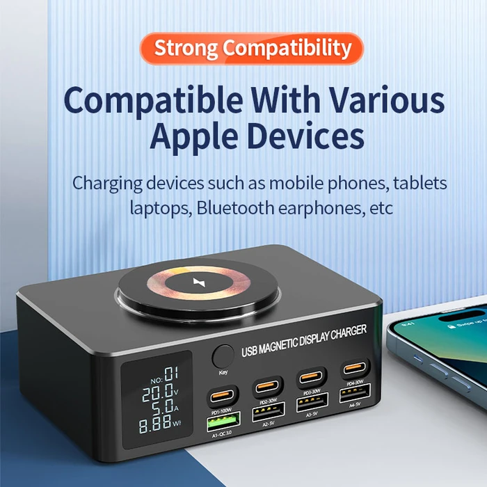 Powertech Βάση Φόρτισης με 4 Θύρες USB-A και 4 Θύρες USB-C 140W Power Delivery / Quick Charge 4.0 σε Μαύρο χρώμα (PT-1625)