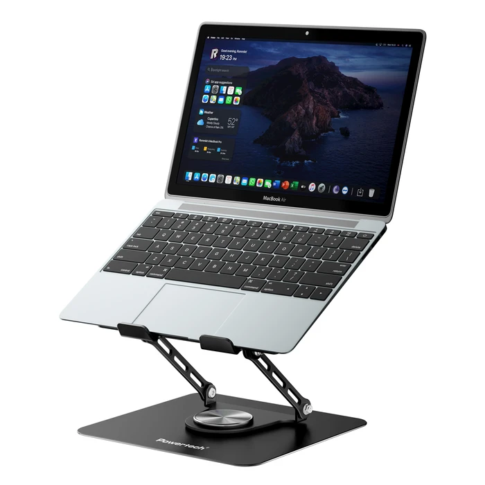 POWERTECH Laptop Cooling Stand PT-1630 up to 17", 110mm Blue LED Fan, Metal, Black