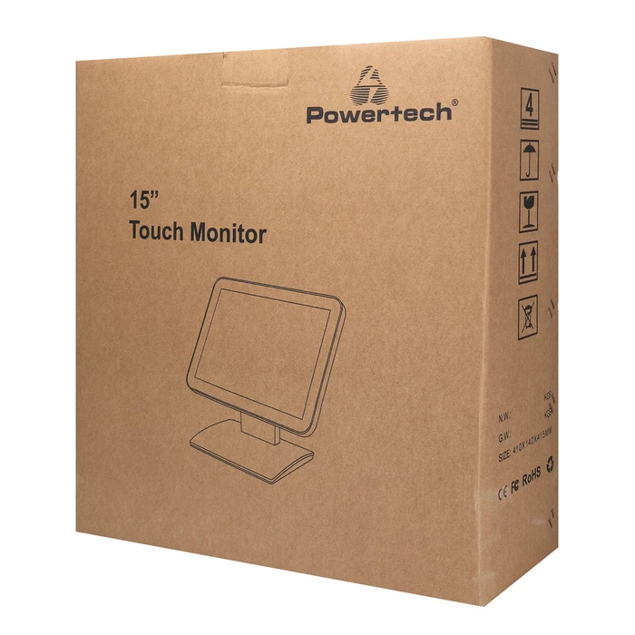 POWERTECH PT-1632 15" Touchscreen POS Monitor - 1024x768, HDMI/VGA