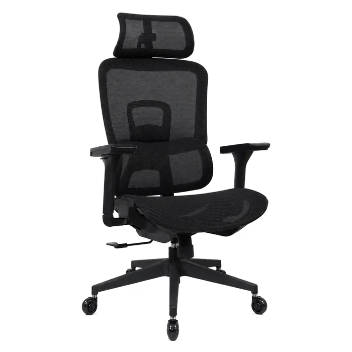 POWERTECH Office Chair PT-1633 with Armrests and Recline, Adjustable Height, Black