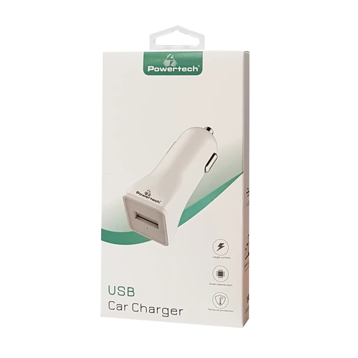 Φορτιστής Αυτοκινήτου Powertech PT-762, 1x USB, 1A, λευκός