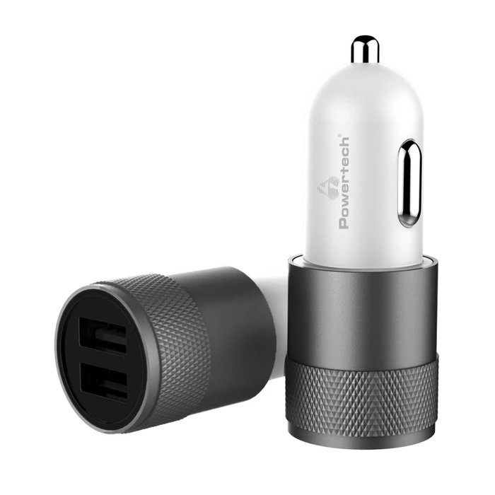 Φορτιστής Αυτοκινήτου Powertech PT-798, 2x USB, 2.1A, γκρι