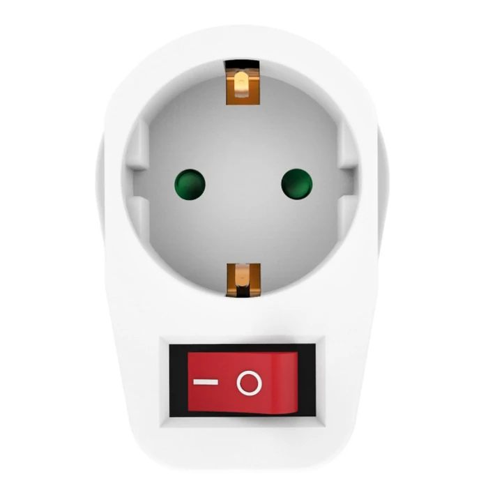 Aντάπτορας ρεύματος Powertech PT-811, 1x schuko, 16A, λευκός