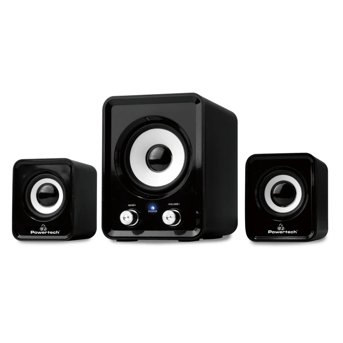Ηχεία Powertech Essential sound PT-843, 2.1, 5W + 2x 3W, 3.5mm, μαύρα