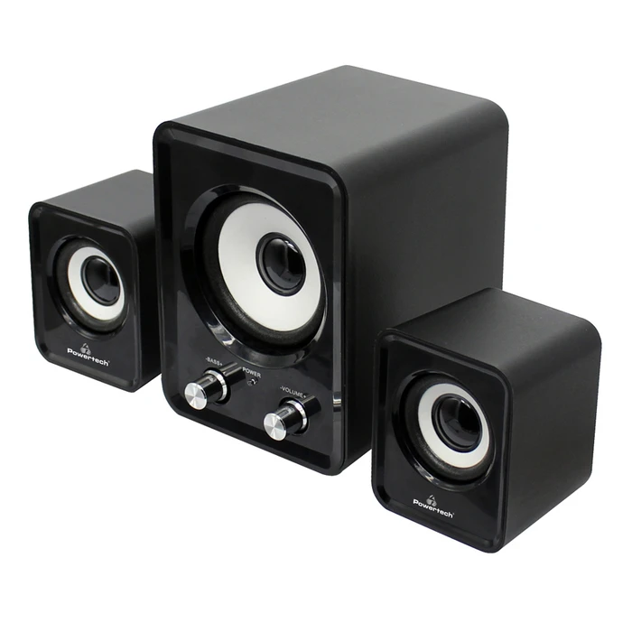 Ηχεία Powertech Essential sound PT-843, 2.1, 5W + 2x 3W, 3.5mm, μαύρα