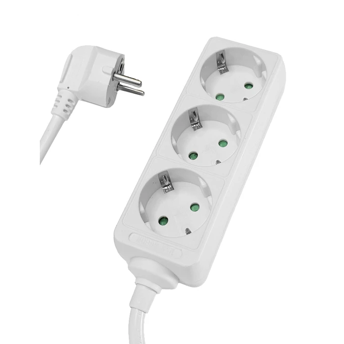 Πολύπριζο Powertech PT-868, 3x schuko, 16A, 1.5m, λευκός