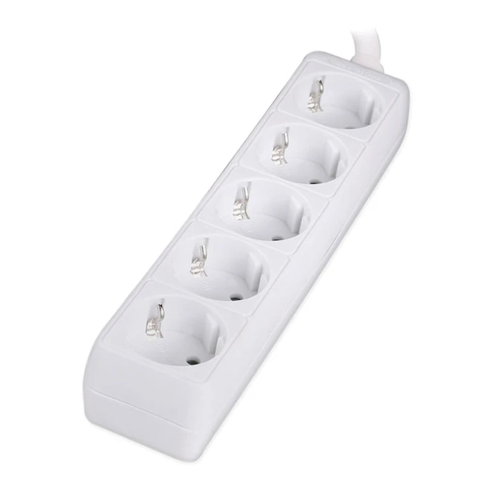 Πολύπριζο Powertech PT-871, 5x schuko, 16A, 3m, λευκός