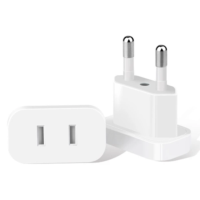 Αντάπτορας πρίζας Powertech US σε EU PT-927, με ασφάλεια, 4.8mm, λευκός