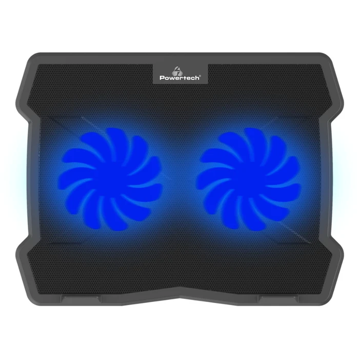 Βάση Laptop Powertech PT-930, έως 15.6", 2x 125mm fan, LED, μαύρο