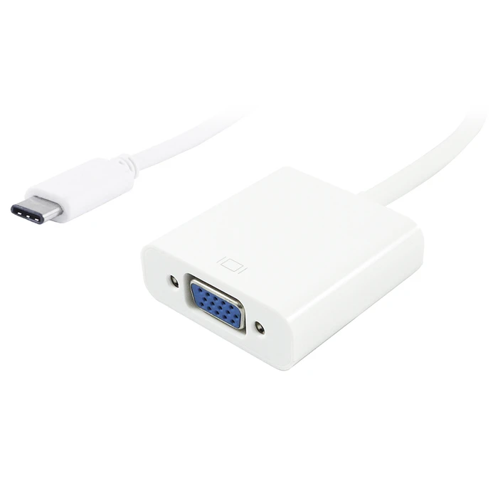 Αντάπτορας USB Powertech Type-C σε VGA PTH-034, Full HD, λευκό