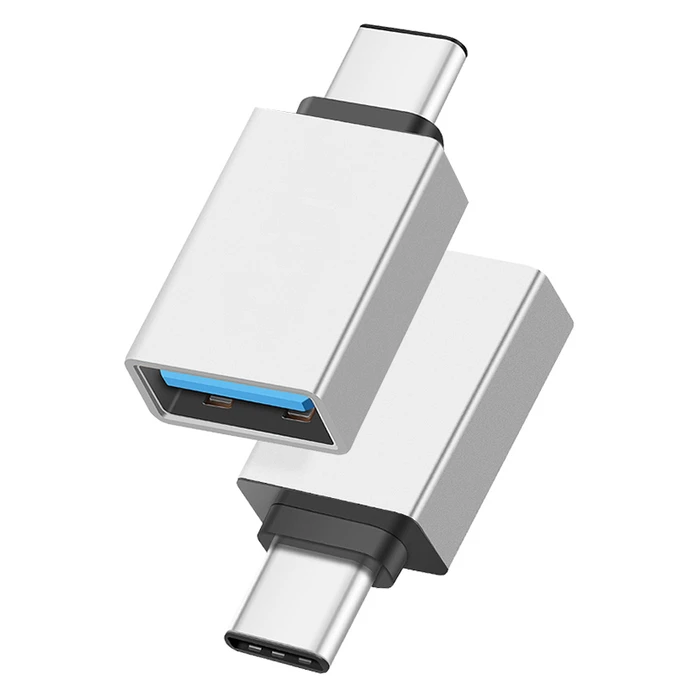 Αντάπτορας USB Powertech USB-C αρσενικό σε USB 3.0 θηλυκό PTH-062, ασημί