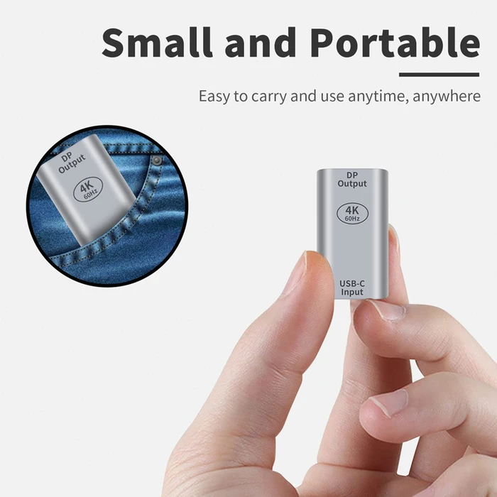 Αντάπτορας USB Powertech Type-C σε DisplayPort PTH-097, 4K/60Hz, γκρι