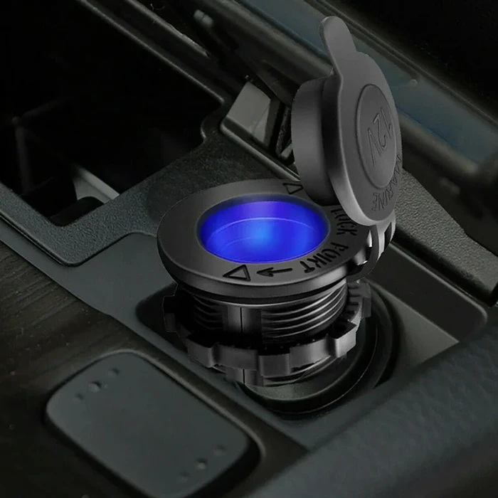 Πρίζα Αναπτήρα Powertech για Σκάφη & Οχήματα Ptl-010, Μπλε Led, 12V