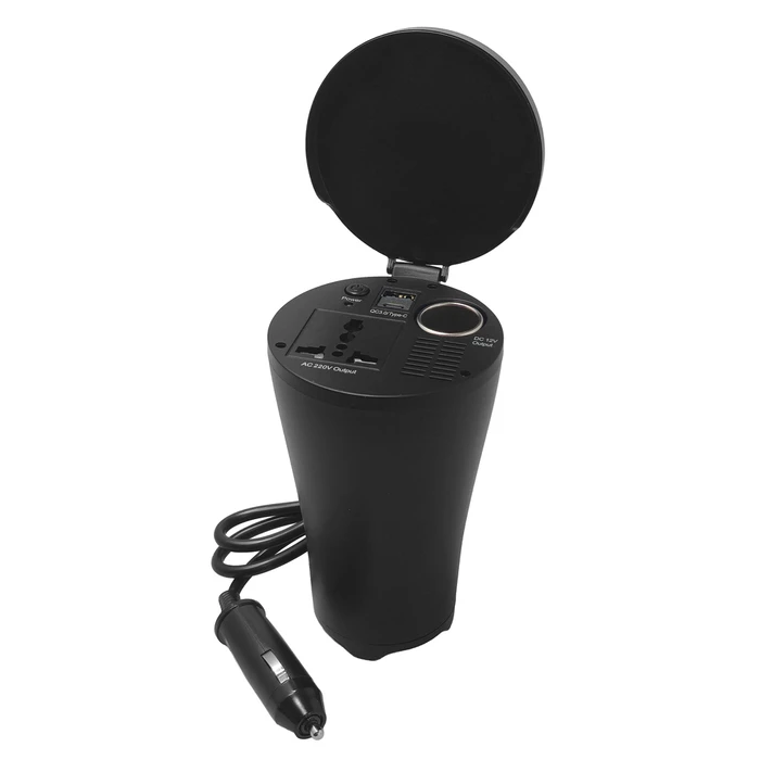 Inverter Αυτοκινήτου Powertech Ptl-022, 150W, 12V Dc σε 220V Ac, με Usb/USB-C