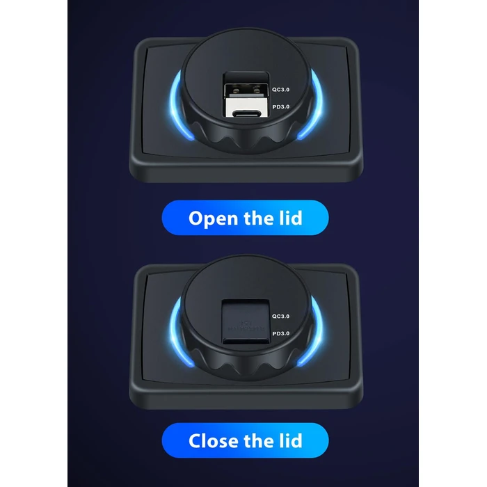 Πρίζα USB Powertech για Σκάφη & Οχήματα Ptl-027, USB & USB-C