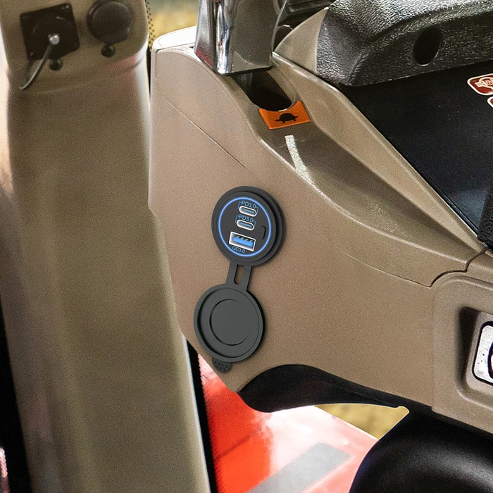 POWERTECH USB Socket for Boats & Vehicles PTL-030, USB & 2x USB-C, 36W, IP65